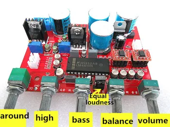 

LM4610N Tone Volume Control Board OP AMP OP275 Preamp Preamplifier Volume EQ Control LF353 LM317 LM337 Servo Power Supply