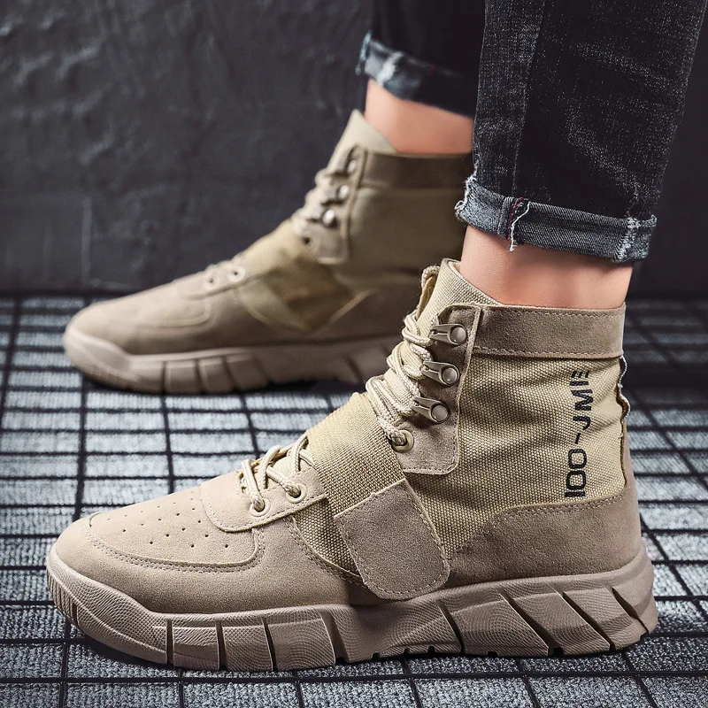 

Outdoor Worker Boot Autumn & Winter Combat Boots Bang Men's Boots England Canvas Martin Boots Desert Boots Short Boots High Shoe