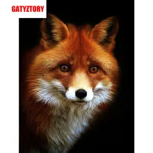 GATYZTORY 5D алмазная живопись Полная площадь DIY домашний декор мозаика Стразы Картина на холсте с логотипом на заказ Настенная картина лиса в темноте