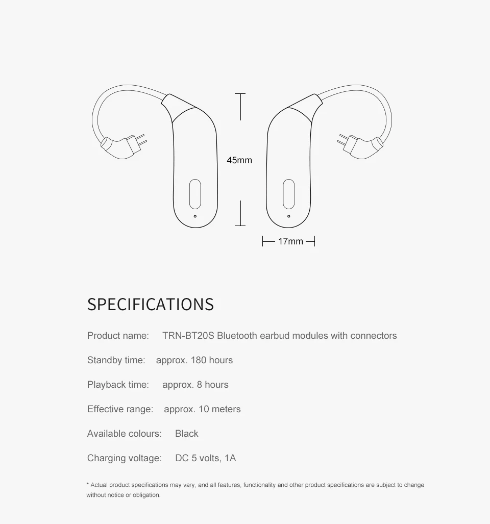 TRN Bluetooth V5.0 MMCX/0,75 Pin BT20S ушной крючок Разъем для наушников Bluetooth адаптер HIFI ATP-X для TRN V80/X6/IM2/ST1/i8