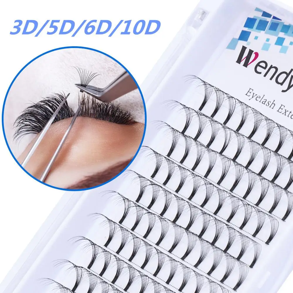 

Premade Fans Lashes 3D-10D Long/Short Stem Russian Volume Fans C/D Curl Professional Faux Mink Eyelash Extensions Makeup Tools