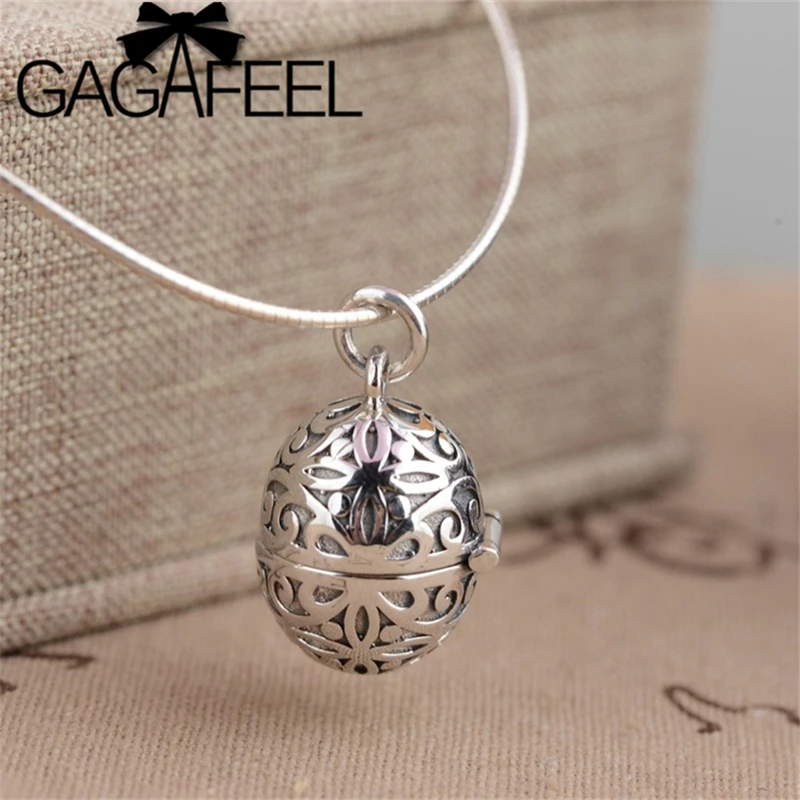 GAGAFEEL Винтажный серебряный пустой Открывающийся кулон 925 Серебряные открытые медальоны духи эфирное масло диффузор ожерелье кулон