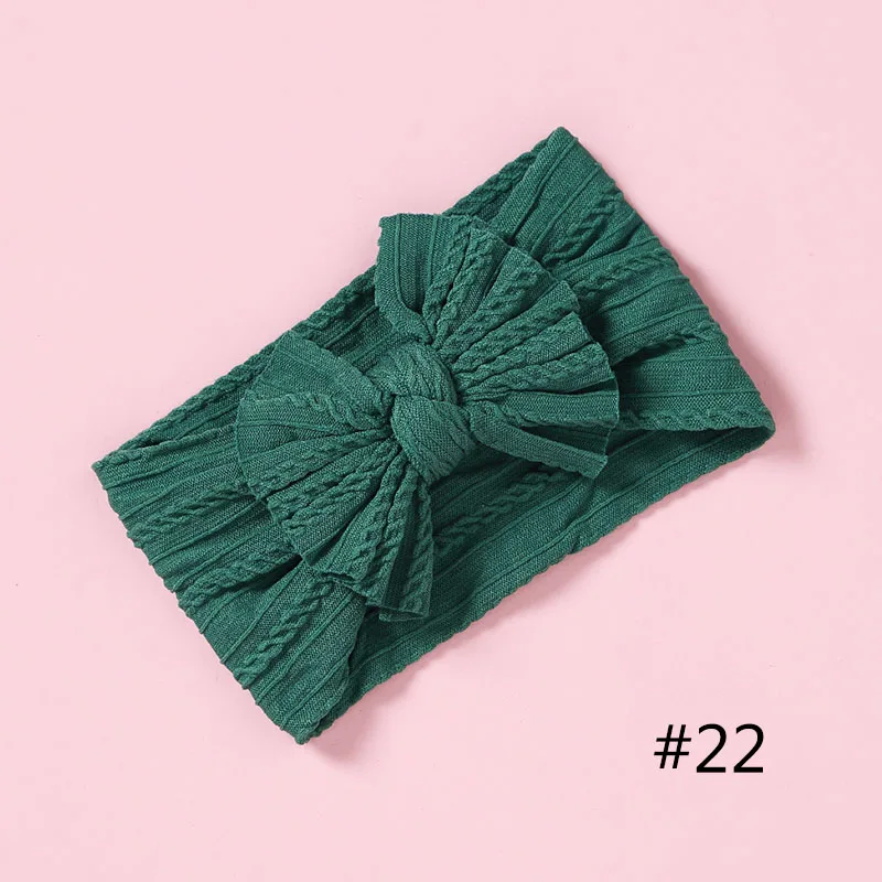 No.22 1 шт., цельные нейлоновые ободки для девочек, тюрбан, Детские банты для волос для новорожденных девочек, аксессуары для волос, 27 цветов - Цвет: No.22