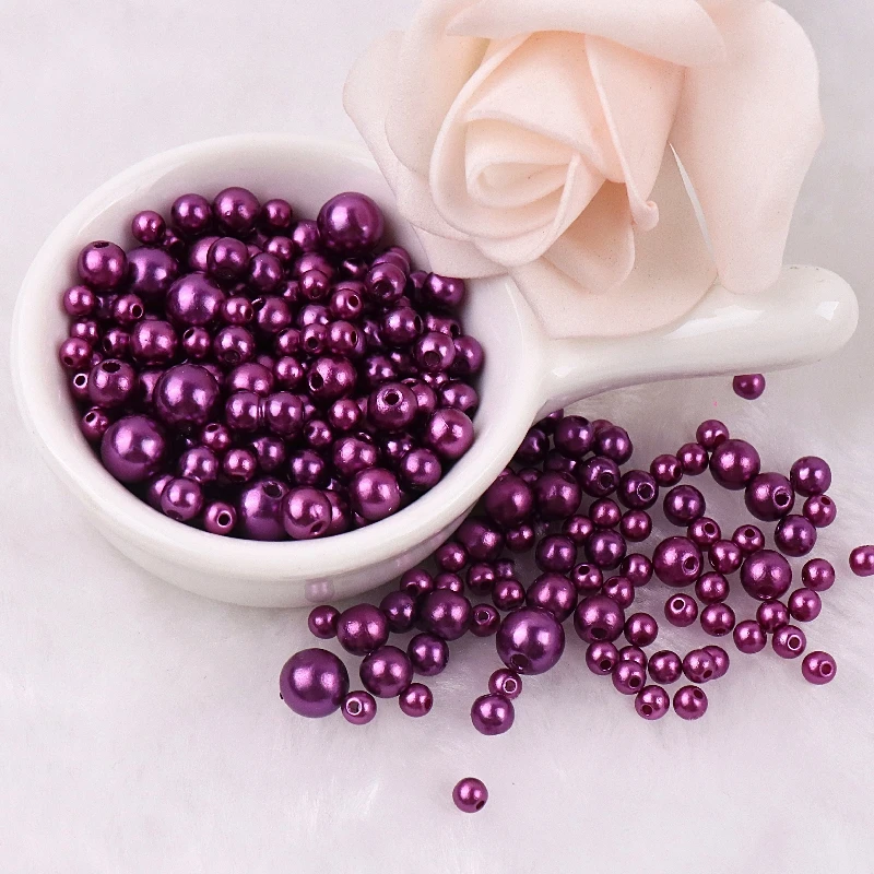 150-200Pcs Colorful ABS Imitation Pearls Mix 3-8mm Round Beads With Holes DIY Bracelet Charms Necklace Beads For Jewelry Making