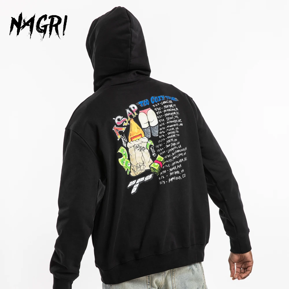 NAGRI Asap Rocky Tour/флисовый пуловер с принтом толстовки для мужчин в стиле хип хоп