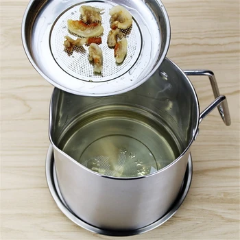 

1.8L 2.2L Oil Container with Strainer 100% 304 Stainless Steel Kitchen Cooking Grease Trap Filter Oil Separator Container Bottle