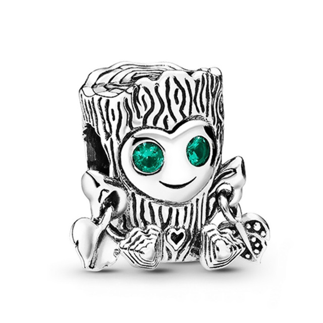 Sparkling Family Tree Dangle Charm Beads Fit Original Pandora Bracelet Pendant Necklace Jewelry
