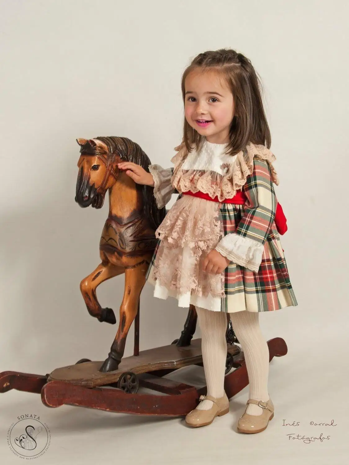 Осенне-весеннее винтажное бальное платье в клетку с длинными рукавами в стиле испанской Лолиты для маленьких девочек; платье принцессы для девочек; повседневное праздничное платье