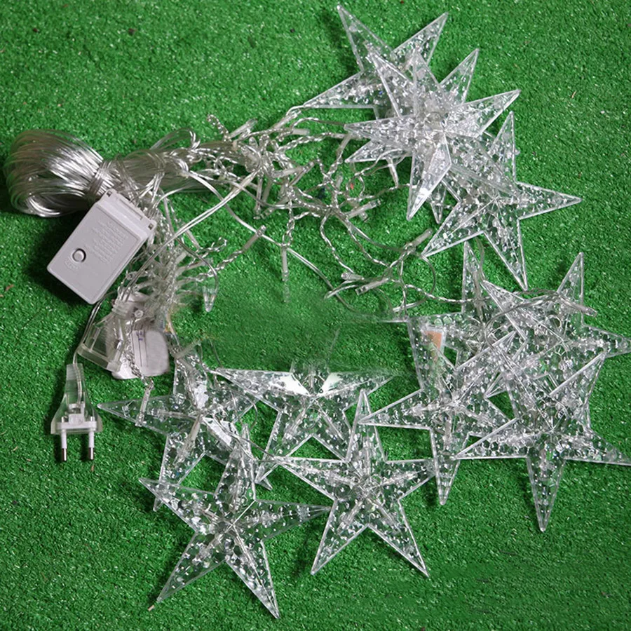 Thrisdar 3*0,65 м пятиконечная звезда занавеска струнная гирлянда Рождественская Свадебная вечеринка звездная звезда занавеска гирлянда