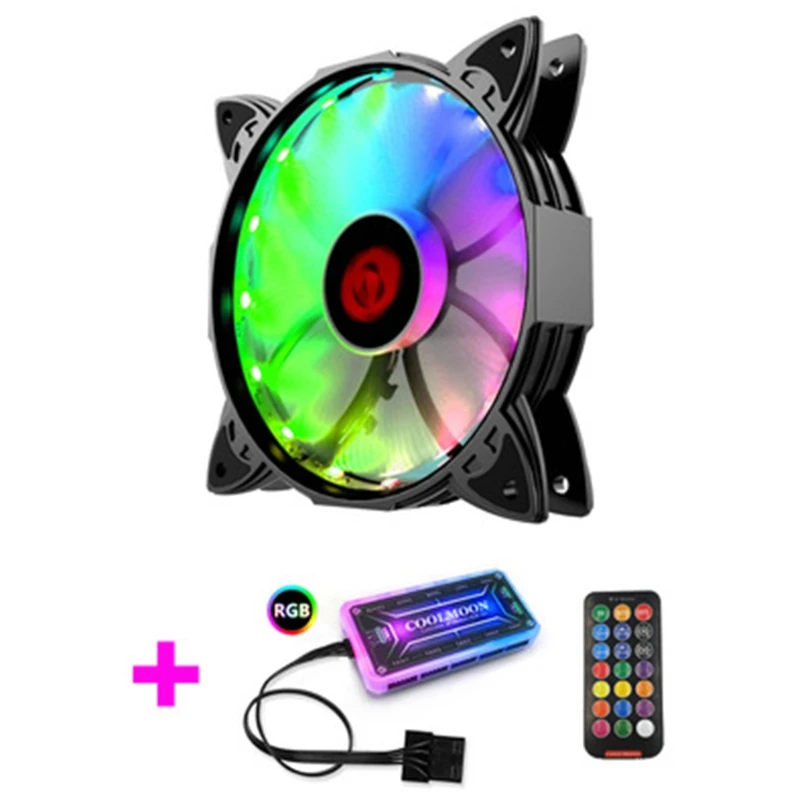 

Amber Varible Color Computer PC Fan Adjust RGB Cooling Fan 120mm Silent Control Computer Cooling RGB Case Fans