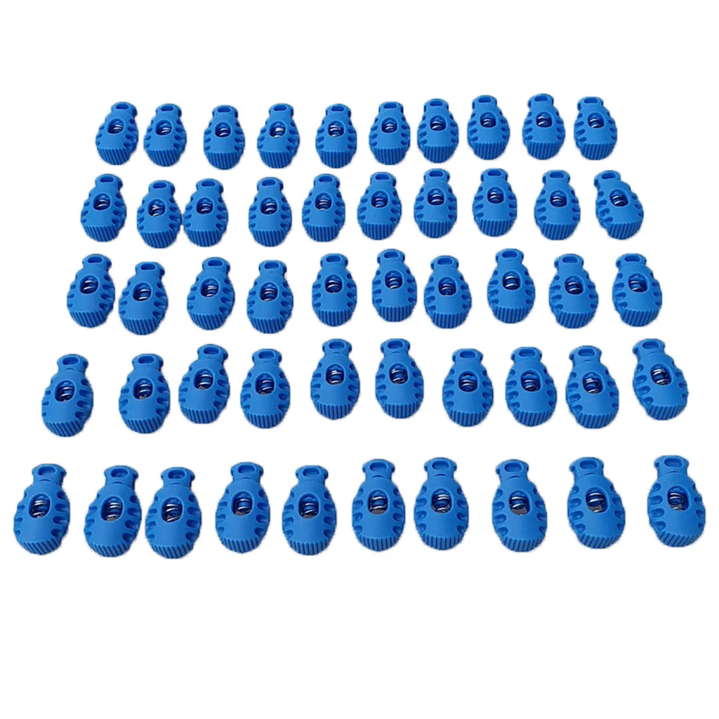 50pcs/set Single Hole Plastic Cord Lock Toggle Buckle Shock Cord Stoppers