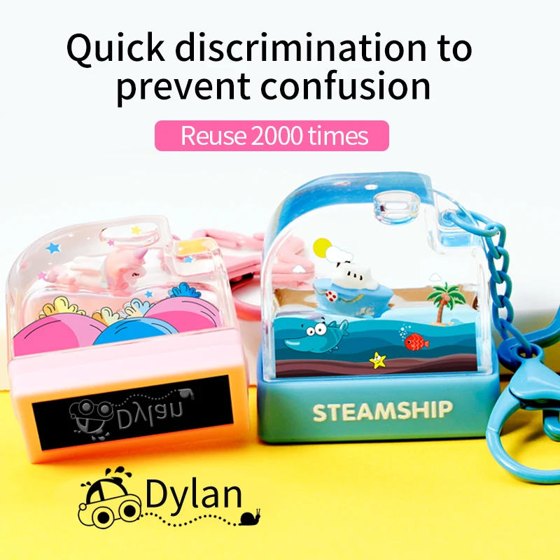Self Ink Stamps Children's Hang buckle Seal Stamp Toy Baby Student Clothes Chapter Name Word Waterproof Wash Not Faded Customized