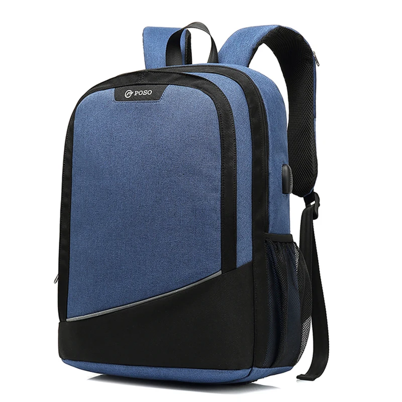 POSO usb зарядка ноутбук мужской рюкзак для ноутбука сумка для компьютера 15-15,6 дюймов большой водонепроницаемый мужской школьный рюкзак для мальчиков-подростков