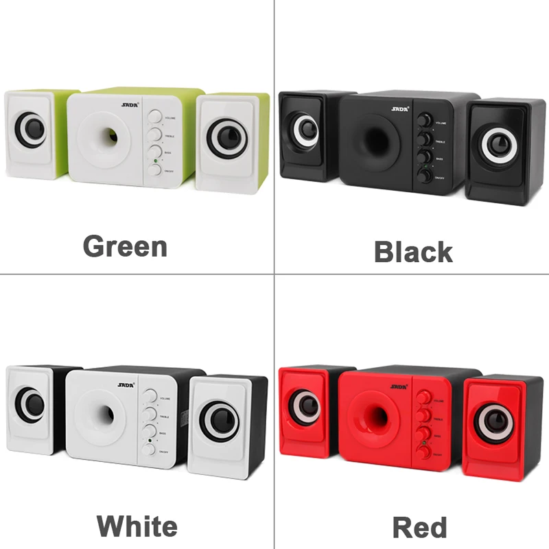 SADA D-205 Newest Full Range 3D Stereo Subwoofer 100% Bass PC Speaker Portable Music DJ USB Computer Speakers for Laptop TV