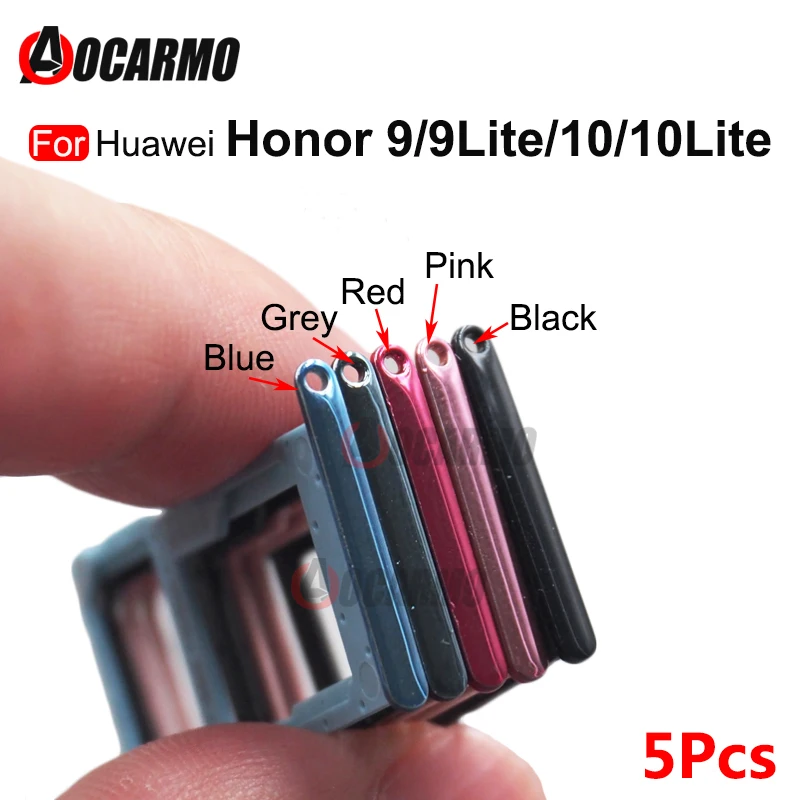 

5Pcs Sim Tray For Huawei Honor 10 /10 Lite SIM Card Tray Slot Holder Adapter Socket For Huawei Honor 9 / 9 Lite Replacement Part