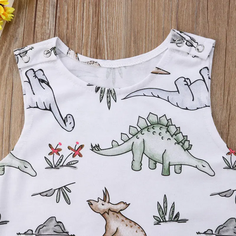 summer boys Jumpsuit Newborn Baby Boy Girl cotton sleeveless Rompers Dinosaur Romper Clothes Outfits bamboo baby bodysuits	