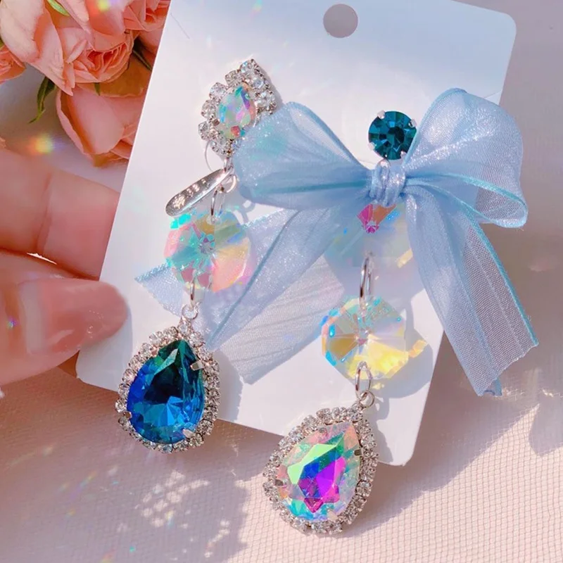 Женские асимметричные серьги-капельки MENGJIQIAO корейские элегантные висячие