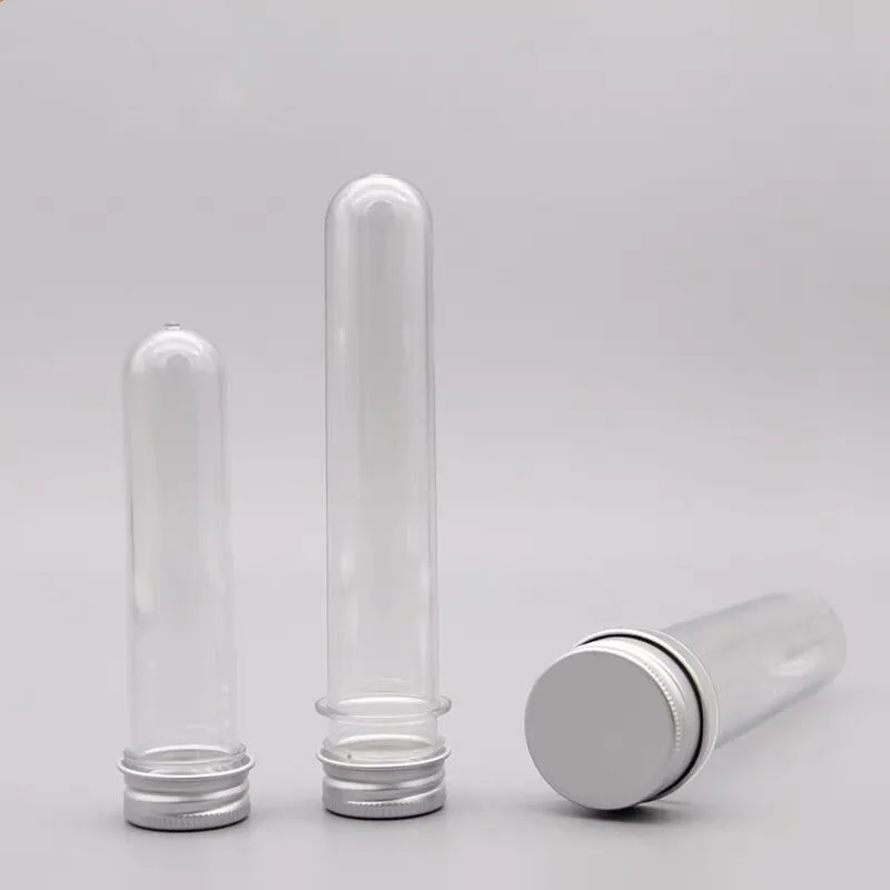 3pcs 30ml 40ml 60ml 80ml 100ml Plastic Clear Test Tubes With Screw Caps Candy Cosmetic Travel Lotion Containers Jars