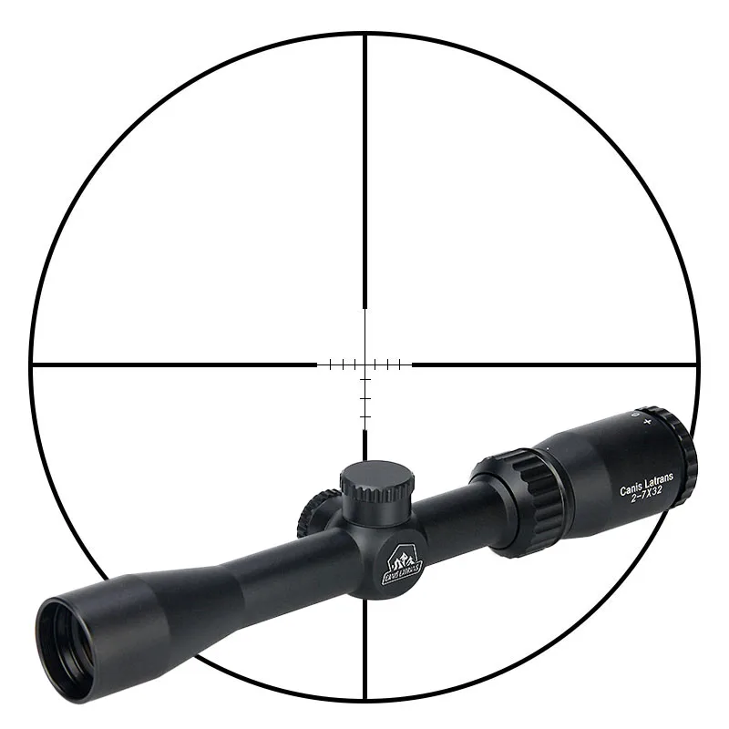 

Tactical 2-7x32 riflescope crosshair scope optics reticle elevation/windage adjustment for hunting HK1-0303