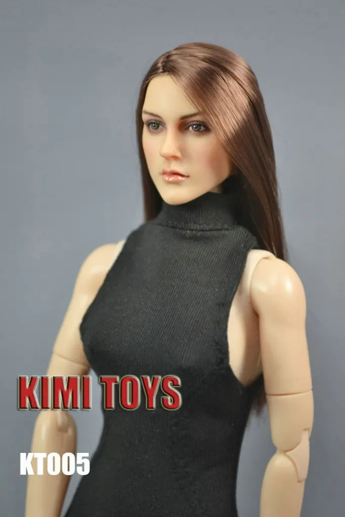 KIMI TOYS 1/6 KT005 Brown Female Figures Head Sculpt F 12" TBLeague PHICEN Body 