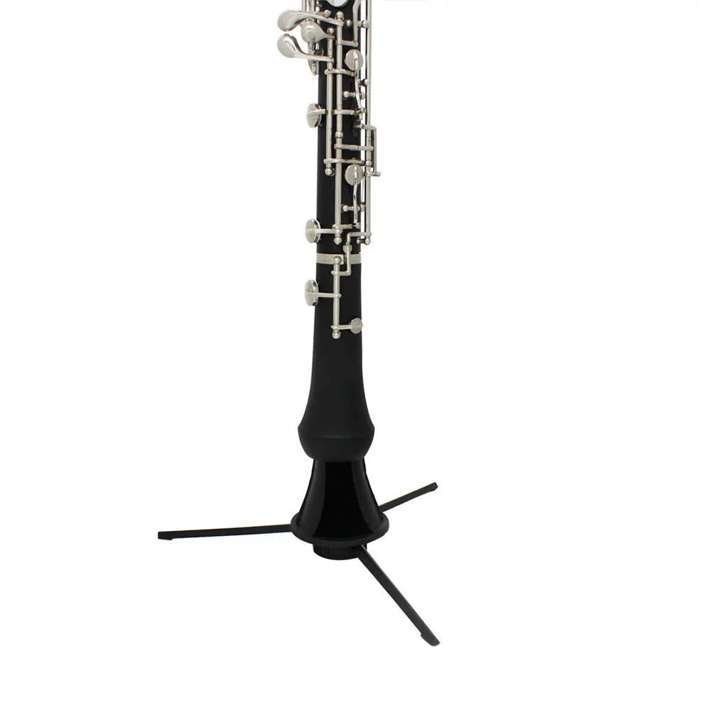 Clarinet Wind Instrument Holder Stand Metal Leg Portable Foldable Black