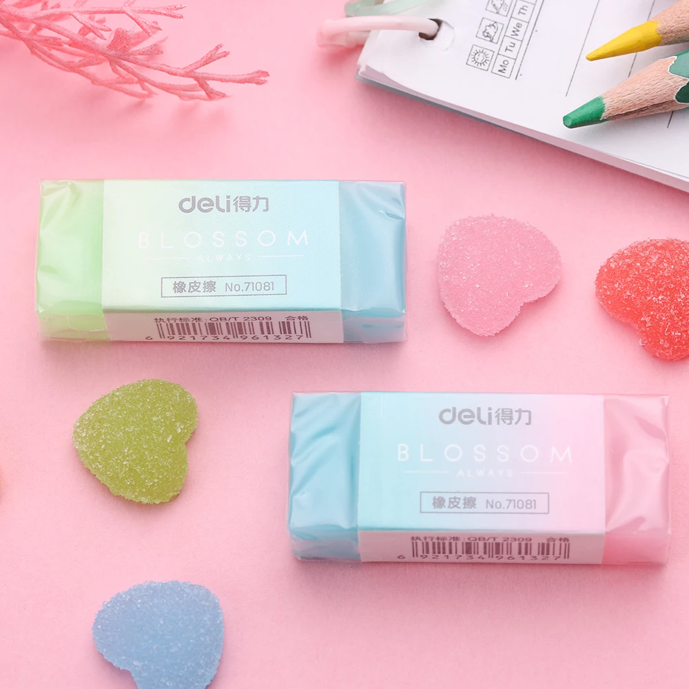 

1 PC Durable Jelly Colored Rubber Erasers Professional Soft Flexible Cube Pencil Eraser Students Stationery School Supplies