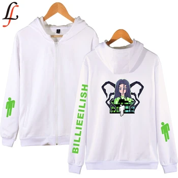 

Billie Eilish Hoodies Hot Sale Casual Zipper Hoodies Sweatshirts Harajuku Women and Men Clothes Popular K pop Hooded Fashion Top