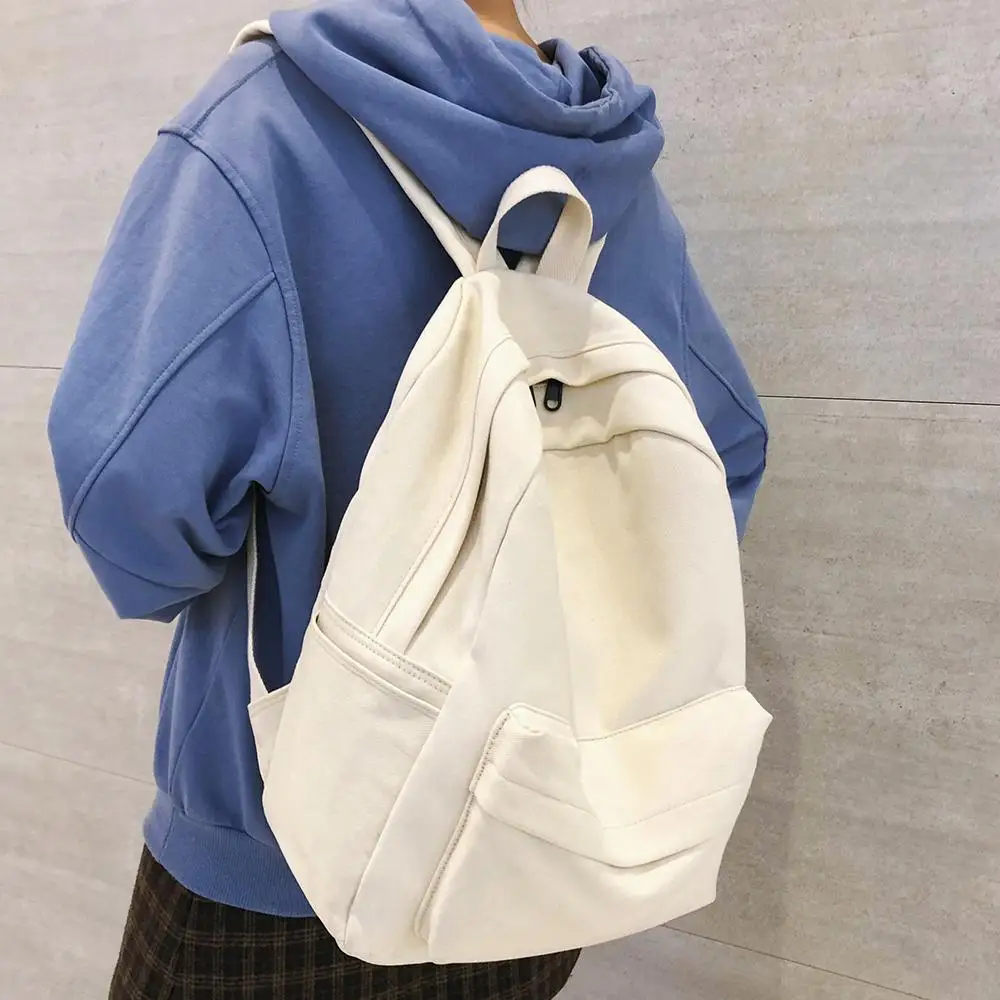 

Student Female Cotton Canvas Backpack Kawaii Women Vintage School Bag Teenage Girl Cute Backpacks Fashion Ladies Luxury Bag Book