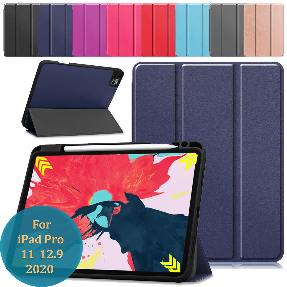 

Tri-Fold Flip Stand Case For iPad Pro 11 Case 2020 Shockproof Funda Leather Smart Cover Shell For iPad Pro 11" 2nd 12.9" 4th Gen