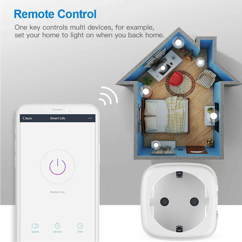 Wifi умная розетка ЕС вилка для iOS Android Amazon Alexa Google JA55