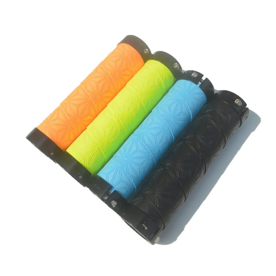 

Bicycle Handlebar Mountain Bike PU Leather Grip Sweat-absorbent Non-slip Handle Sponge Chrysanthemum Pattern Bike Handle Grips