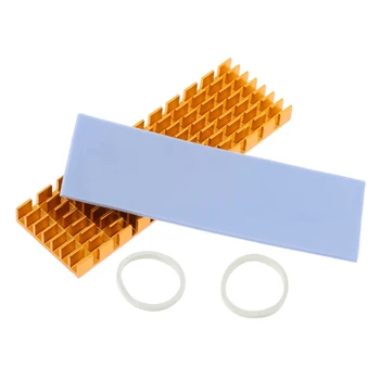 

Aluminum M.2 2280 SSD Heatsink Cooling Heat Dissipation Solid State Drive Cooler Gold + Silicone Thermal Pad