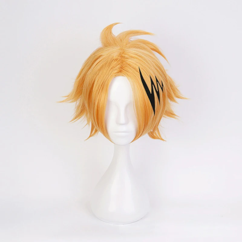 Anime Costumes Anime My Hero Academia Kaminari Denki Cosplay Wig Boku no Hero Academia Heat Resistant Hair Synthetic Cosplay Wigs + Wig Cap witch costume women