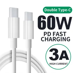 USB Type-C Cable PD Fast Charging Male-to-Male CTOC Double 60w Applicable Huawei Charging Mobile Phone 3A Wholesale USB Type-C Cable PD Fast Charging Male-to-Male CTOC Double 60w Applicable Huawei Charging Mobile Phone 3A Wholesale