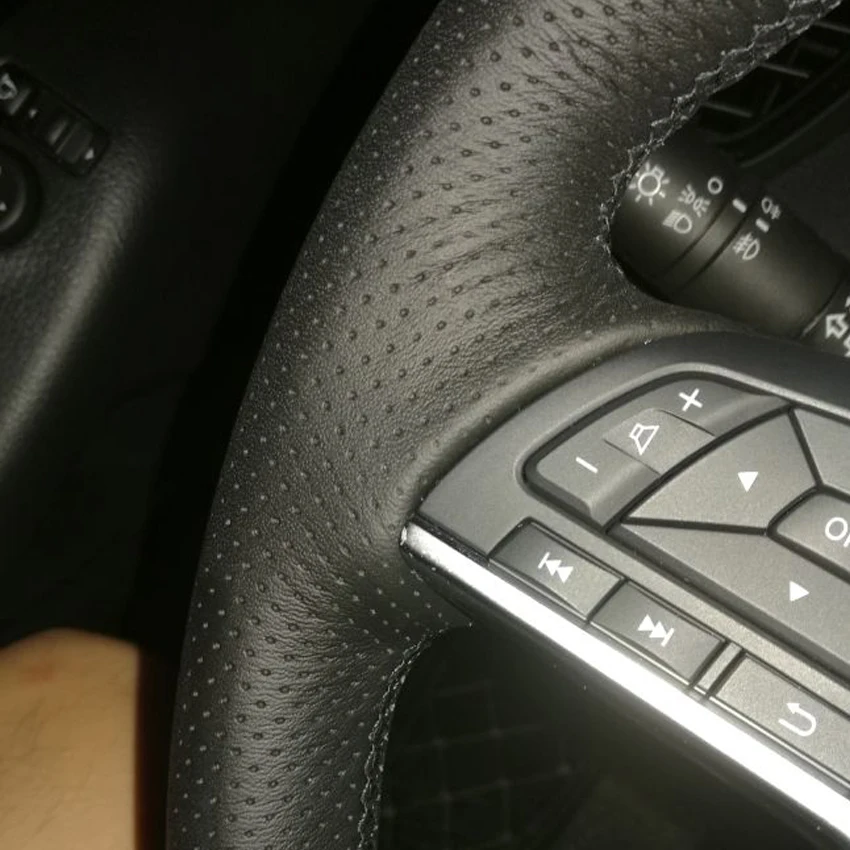 Черная накладка на руль из искусственной кожи для Nissan X Trail Qashqai 2017 2019 Rogue (Sport) Kicks