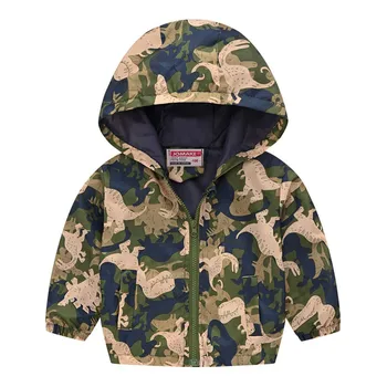 

Autumn Boys Jacket Windproof Camouflage Cartoon Print Child Outerwear Warm Coat Hoodie Baby Kids Clothes For 12Months-4Y