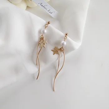 

Street Snap Star Indian Earrings Long Curve Tassel Earrings