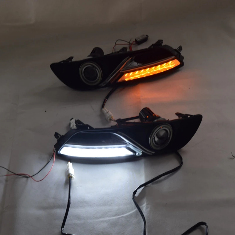 

LED DRL Daytime Running Light Fog Lamp 12V Car Running Lights with Angel Eyes for Nissan Sylphy Sentra 2013-2015