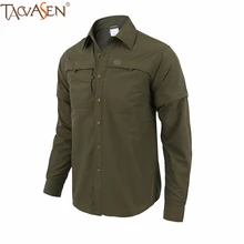 TACVASEN Мужская походная охотничья рубашка, военная тактическая одежда, быстросохнущая уличная рубашка, съемная рубашка с длинным рукавом, WSD-01
