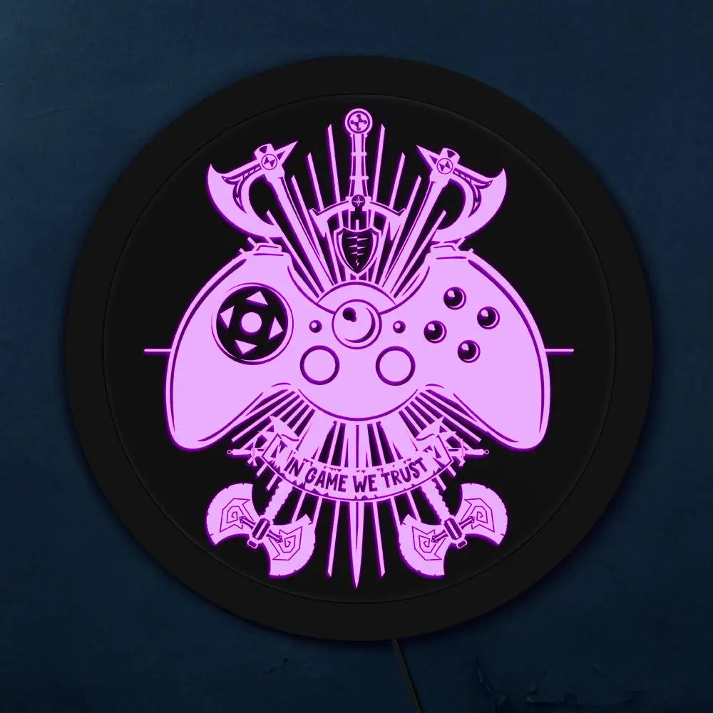 В Game We Trust винтажный контроллер для видеоигр светодиодный светильник с