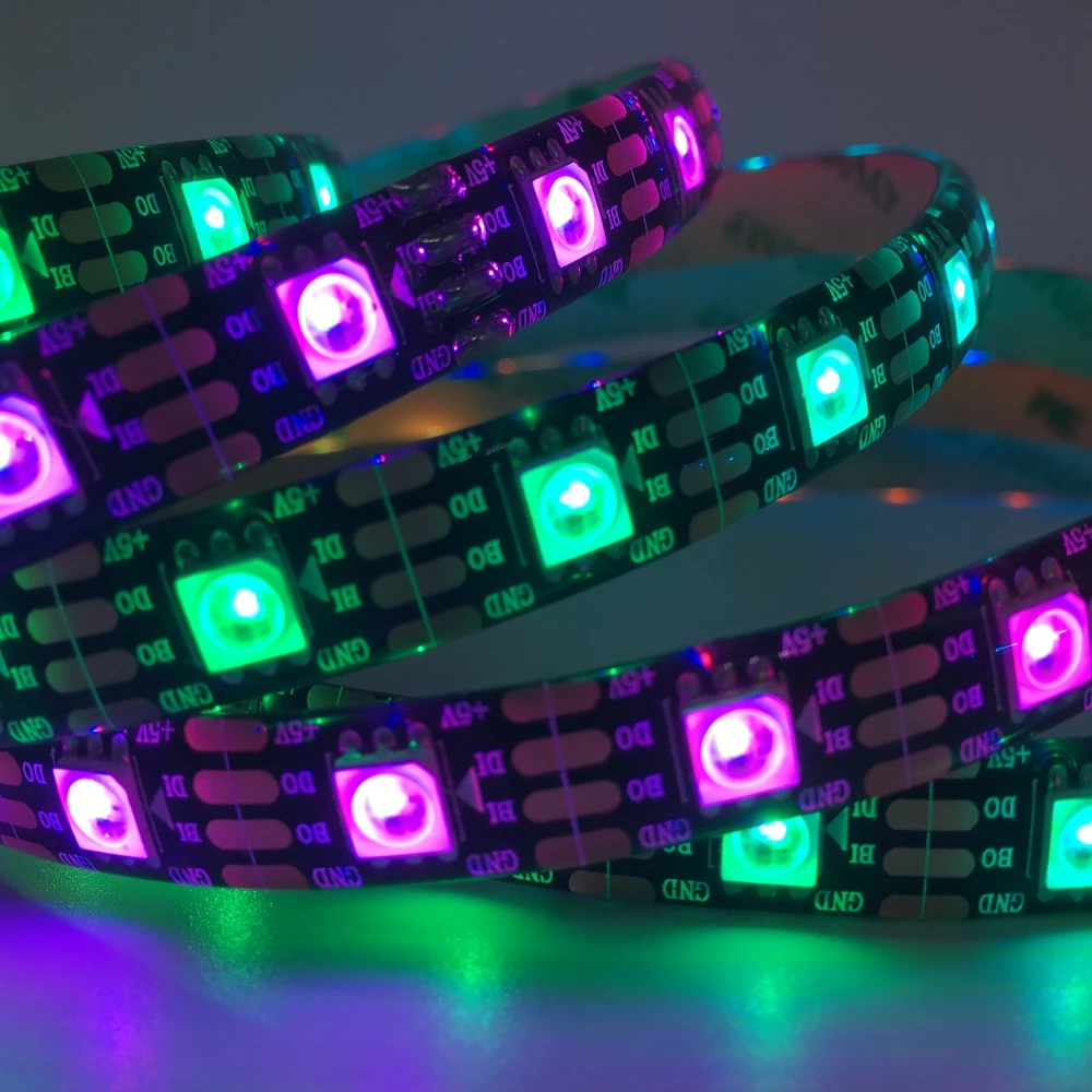WS2813(WS2812B обновление) цветных(RGB) светодиодных лент: 30/60/144 Пиксели/светодиодов/м двойной сигнальный светодиод индивидуальный адресат WS2812 IC DC5V