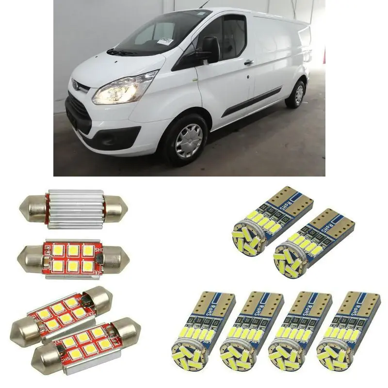 Внутренние светодиодные Автомобильные фары для Ford transit custom box bus 2015 лампы
