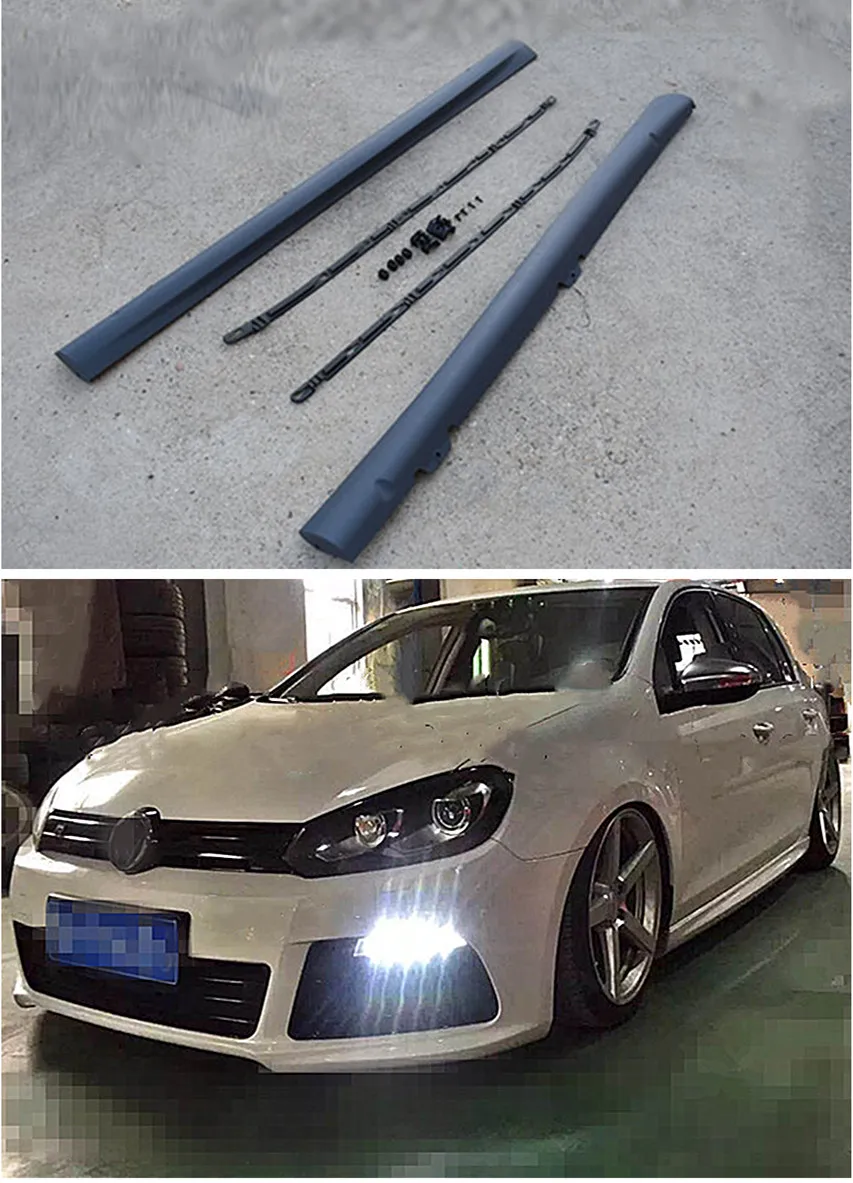 R20 style ABS racing car bodykit side skirts for Volkswagen VW Golf 6 MK6 G T I R20,For VW GOLF 8