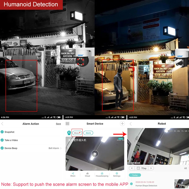 Smar POE PTZ Camera 1080P Outdoor Two Way Audio AI Human Detect Full Color Night Vision Speed Dome Camera Home Security