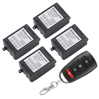 

DC 12V Single Way One For Four Wireless Remote Control System Switch Access Control Switch​ Learning Coding