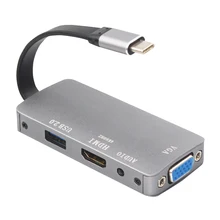 AIXXCO USB C концентратор для Мульти USB 2,0 HDMI-VGA адаптер док-станция для MacBook Pro Аксессуары USB-C сплиттер type C 3,1