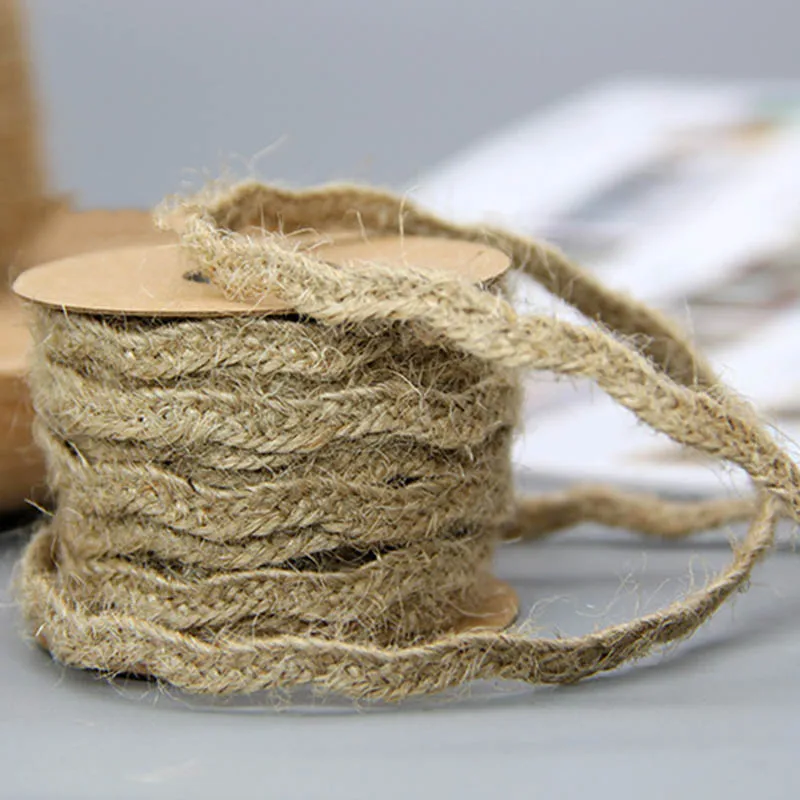 

DIY Handmade Burlap String Jute Twine Thread Macrame Cord Ropes Weaving Hemp Rope Multifunction 5M Wrapping Cords Thread Rustic