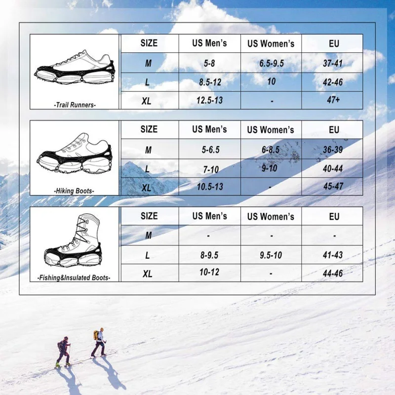 Ледяные скобы, захваты для снега, противоскользящая обувь, 12 шипов, безопасная защита для походов, скалолазания, альпинизма