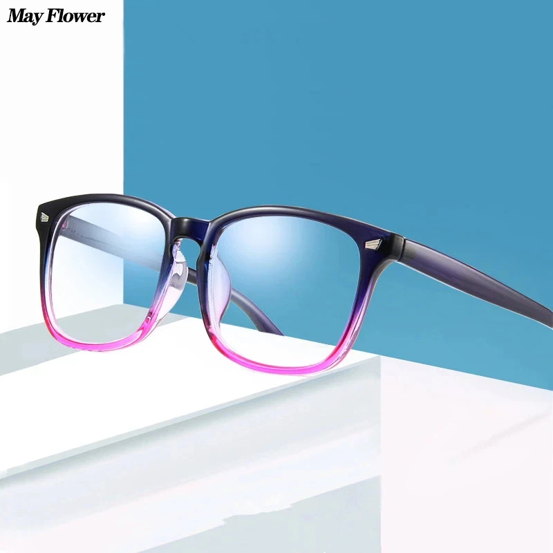 

May Flower Anti Blue Light Glasses Computer Gaming Glasses Square Eyeglasses Frame Anti Blue Ray Eyeglasses Decorative glasses