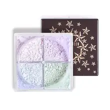 Yfashion 4 цвета исправить макияж, рассыпная пудра жирности, Управление прочного пудра для лица Уход за кожей лица Маскирующее средство для пор макияжное компактное косметический